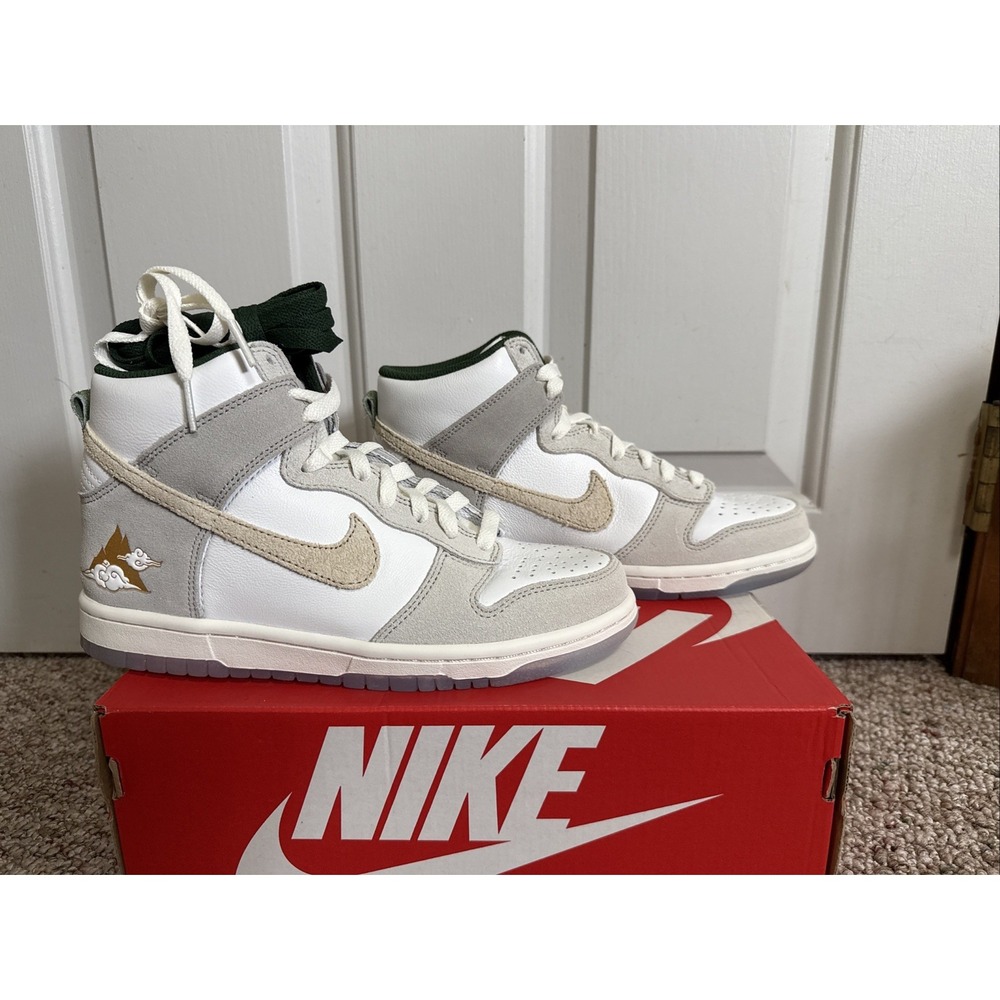 [FD1024-100] Youth Nike Dunk High (GS) Summit White/Desert Ore NEW 5Y‎